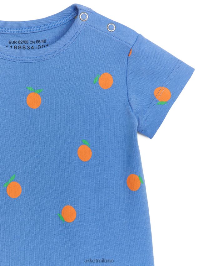 vestiario esso ARKET bambini pagliaccetto corto in maglia blu/arancione 6F0F6L1695