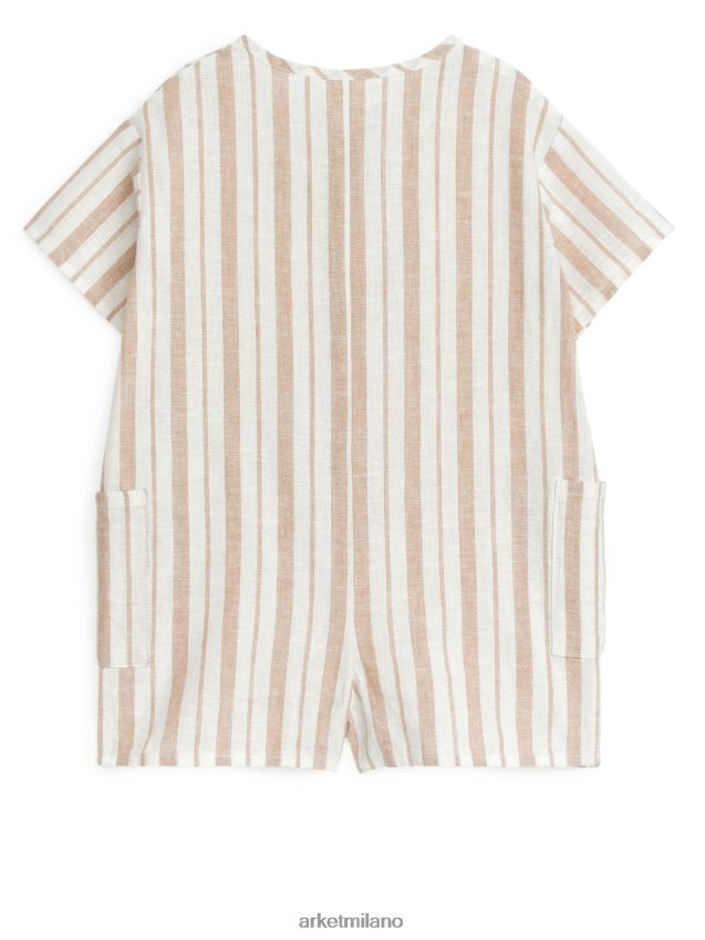 vestiario esso ARKET bambini pagliaccetto di lino beige/righe 6F0F6L1700
