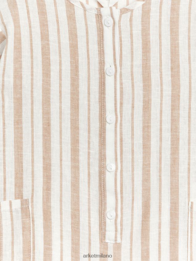 vestiario esso ARKET bambini pagliaccetto di lino beige/righe 6F0F6L1700