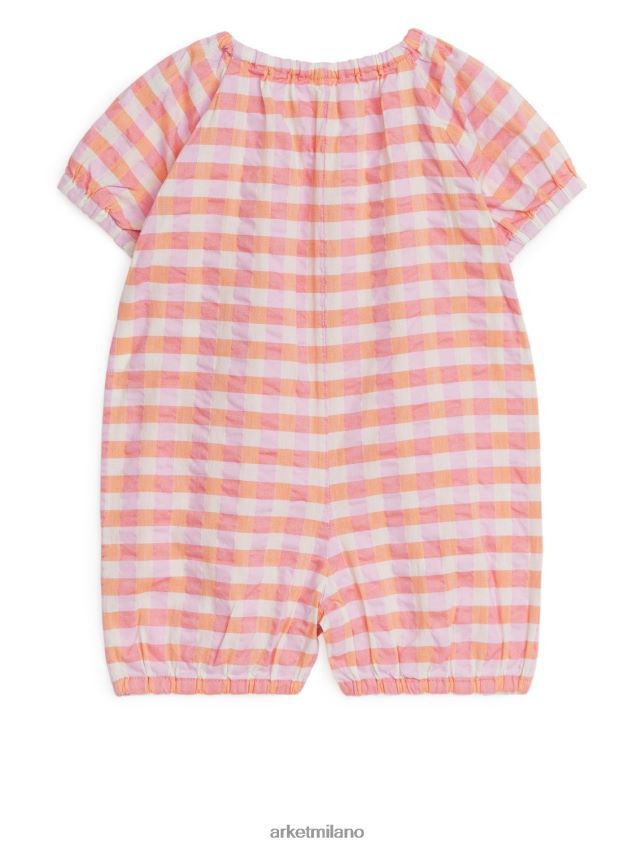 vestiario esso ARKET bambini pagliaccetto in seersucker arancione/quadretto 6F0F6L1708