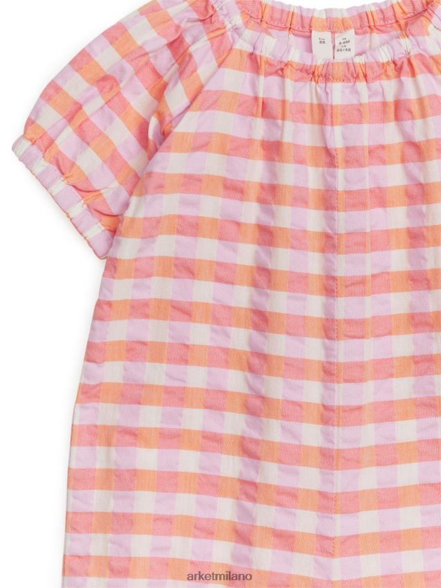 vestiario esso ARKET bambini pagliaccetto in seersucker arancione/quadretto 6F0F6L1708