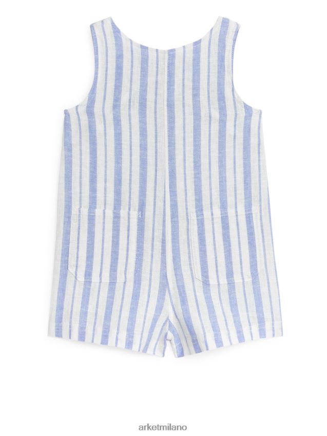 vestiario esso ARKET bambini pagliaccetto senza maniche in cotone-lino blu/strisce 6F0F6L1701