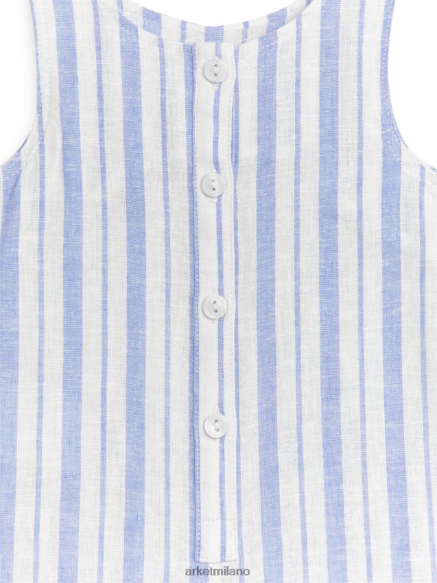 vestiario esso ARKET bambini pagliaccetto senza maniche in cotone-lino blu/strisce 6F0F6L1701