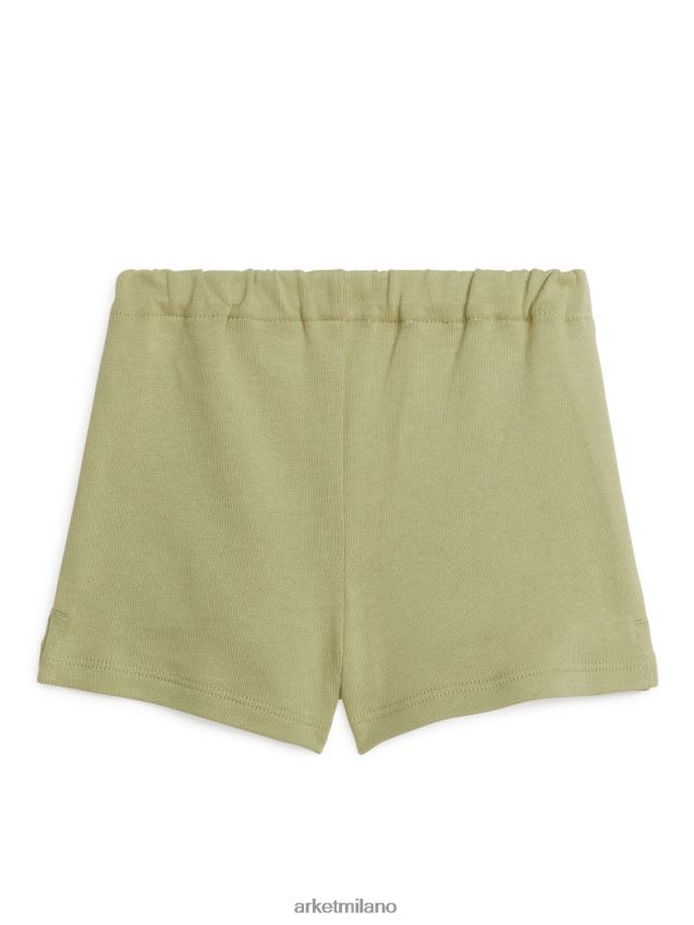 vestiario esso ARKET bambini pantaloncini in spugna di cotone verde kaki 6F0F6L1742
