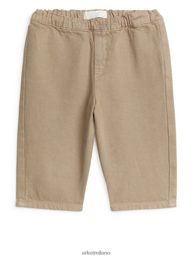 vestiario esso ARKET bambini pantaloni chino di cotone beige 6F0F6L1770