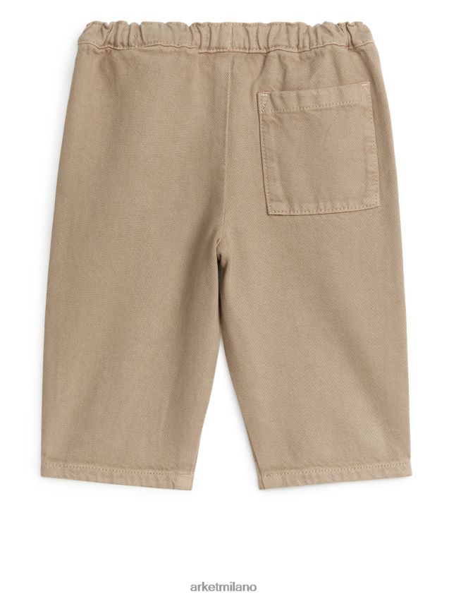 vestiario esso ARKET bambini pantaloni chino di cotone beige 6F0F6L1770