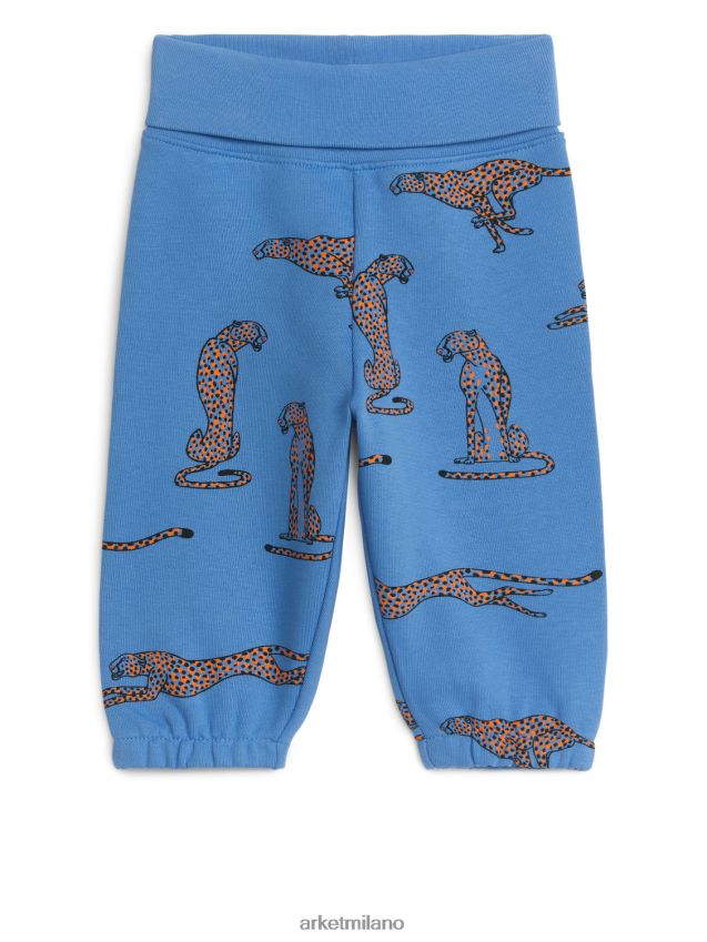 vestiario esso ARKET bambini pantaloni della tuta in jersey con risvolto blu/ghepardo 6F0F6L1684