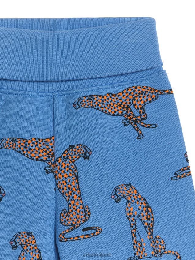 vestiario esso ARKET bambini pantaloni della tuta in jersey con risvolto blu/ghepardo 6F0F6L1684