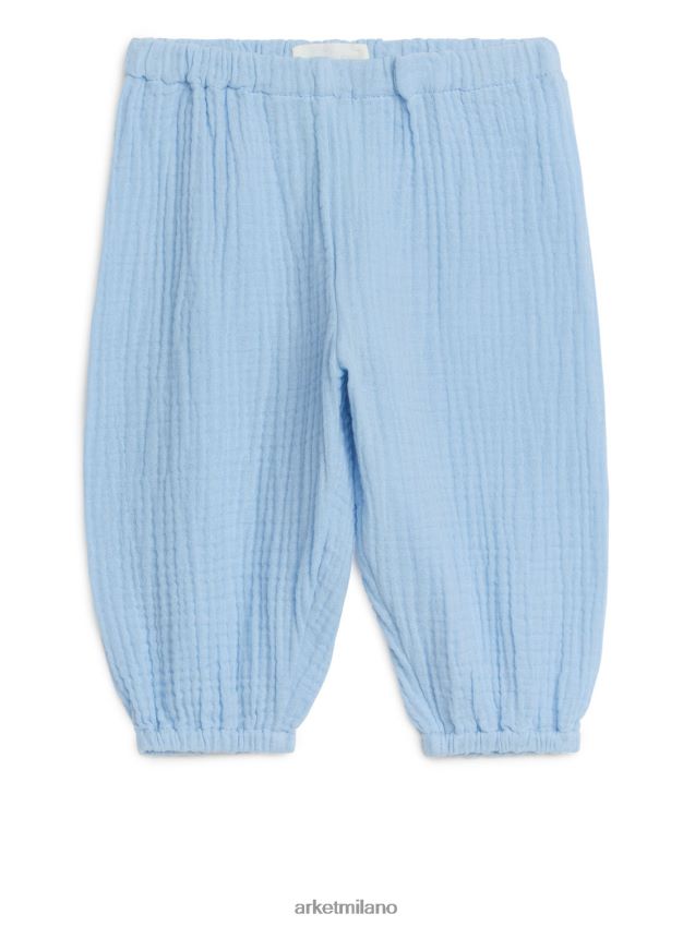 vestiario esso ARKET bambini pantaloni in mussola di cotone blu 6F0F6L1719
