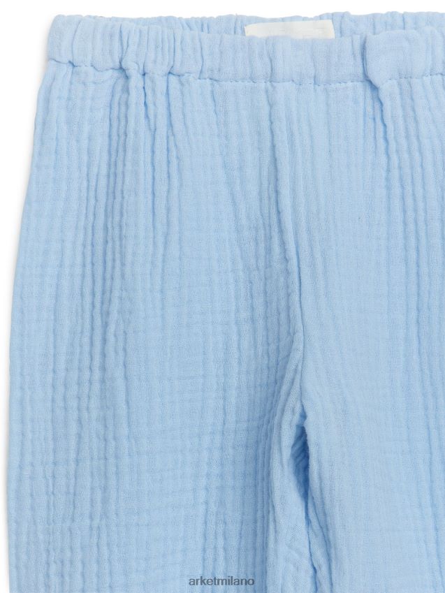 vestiario esso ARKET bambini pantaloni in mussola di cotone blu 6F0F6L1719