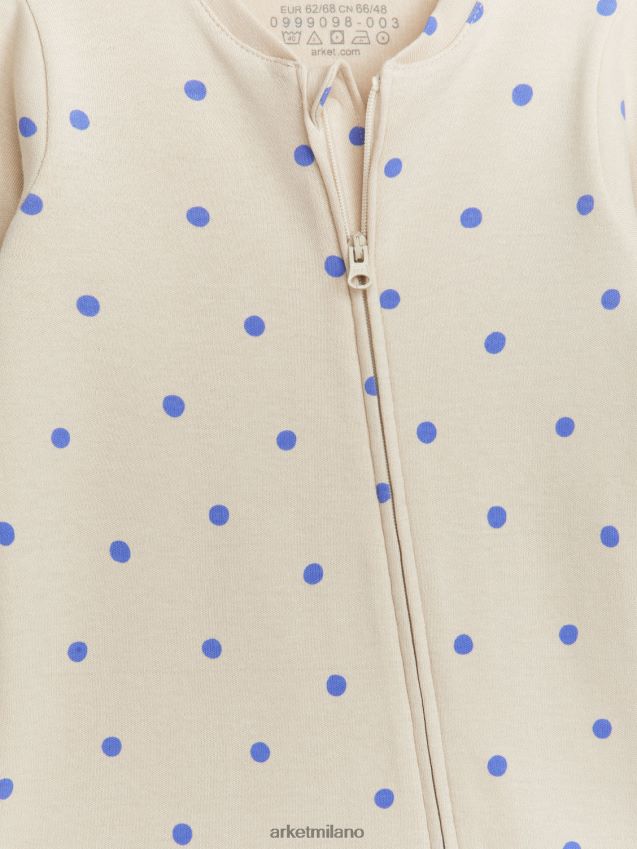 vestiario esso ARKET bambini pigiama tutto in uno beige/azzurro 6F0F6L1754