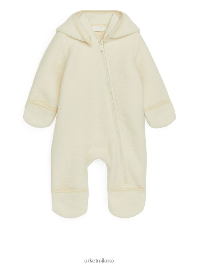 vestiario esso ARKET bambini pile con cappuccio nel complesso bianco 6F0F6L1756