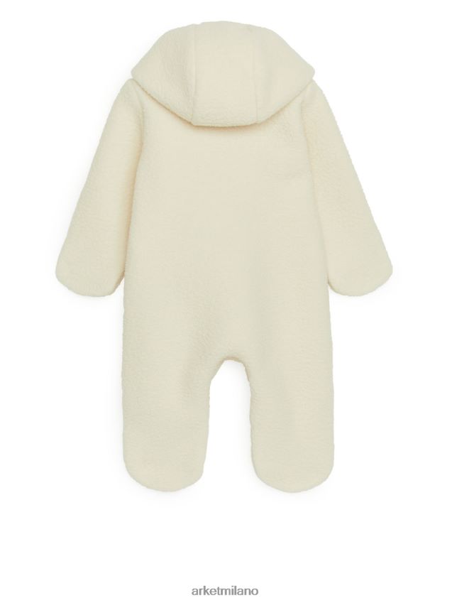 vestiario esso ARKET bambini pile con cappuccio nel complesso bianco 6F0F6L1756