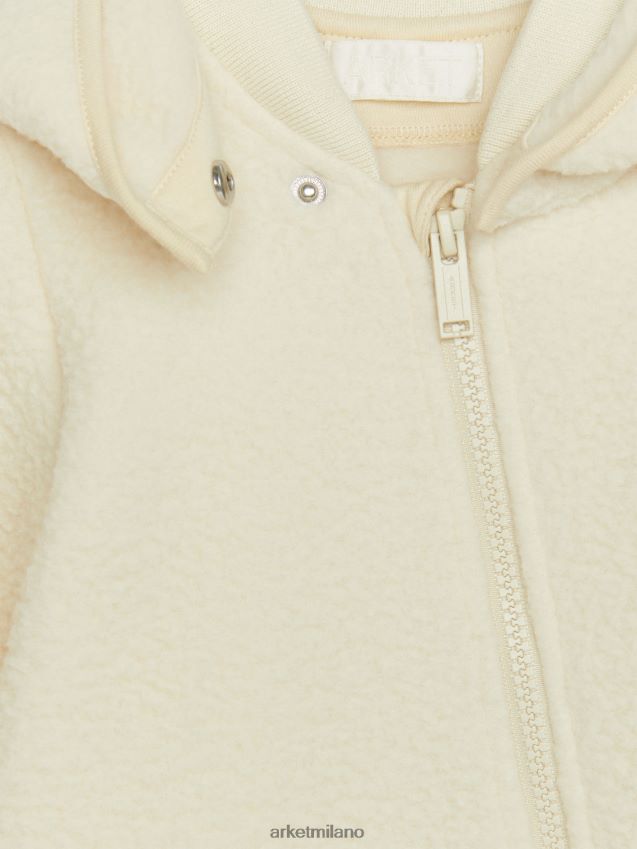 vestiario esso ARKET bambini pile con cappuccio nel complesso bianco 6F0F6L1756