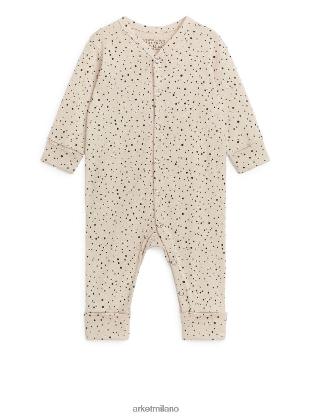 vestiario esso ARKET bambini set pigiama tutto in uno da 2 beige chiaro/nero 6F0F6L1753