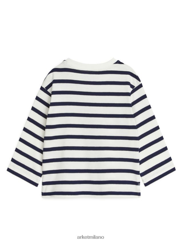vestiario esso ARKET bambini top a maniche lunghe bianco blu 6F0F6L1766