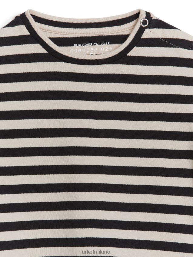 vestiario esso ARKET bambini top a maniche lunghe nero/beige 6F0F6L1735