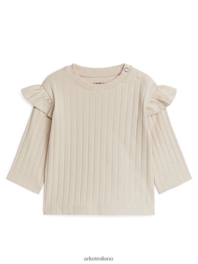 vestiario esso ARKET bambini top in jersey con volant beige 6F0F6L1761