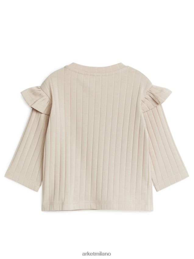 vestiario esso ARKET bambini top in jersey con volant beige 6F0F6L1761