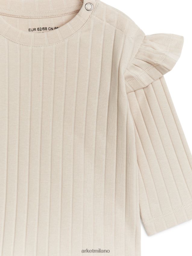 vestiario esso ARKET bambini top in jersey con volant beige 6F0F6L1761