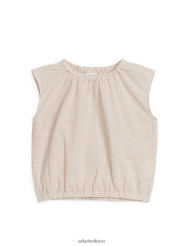 vestiario esso ARKET bambini top senza maniche in seersucker beige/quadri 6F0F6L1702