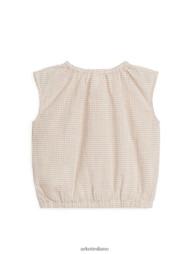 vestiario esso ARKET bambini top senza maniche in seersucker beige/quadri 6F0F6L1702