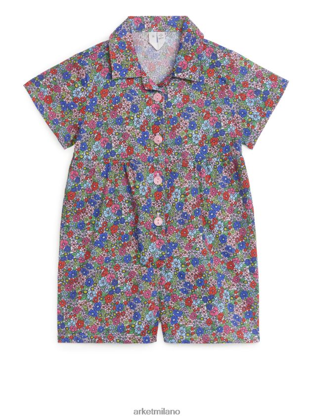vestiario esso ARKET bambini tuta corta in cotone multi/floreale 6F0F6L1733