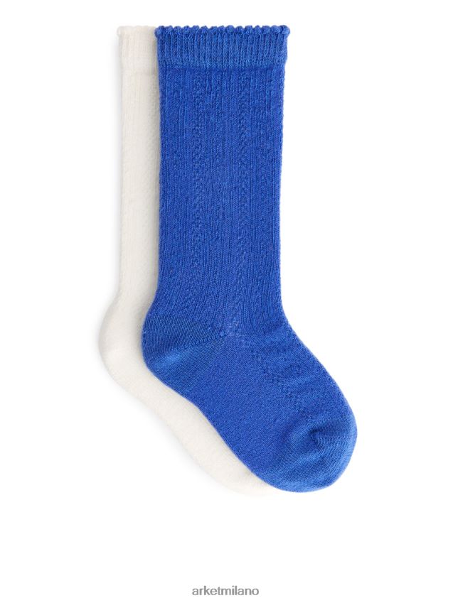 vestiario esso ARKET bambini calzini da punta, 2 paia blu bianco 6F0F6L1696