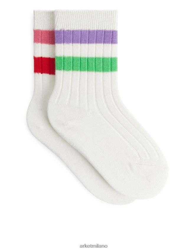 vestiario esso ARKET bambini calzini per bambini a coste multi/bianco 6F0F6L1781