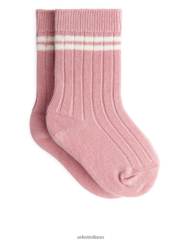 vestiario esso ARKET bambini calzini per bambini a coste rosa 6F0F6L1786