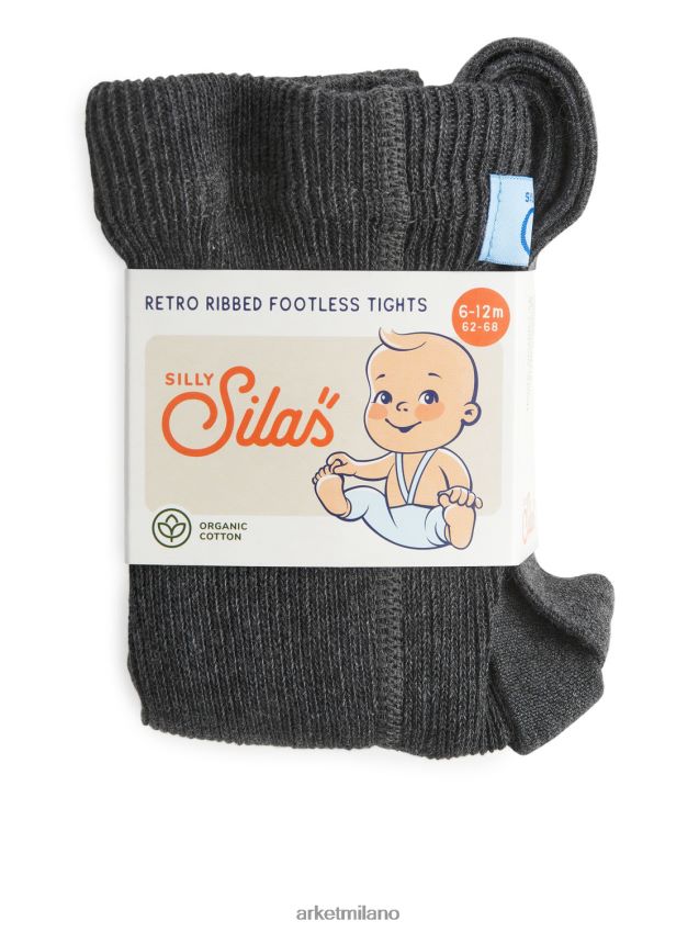 vestiario esso ARKET bambini sciocchi collant senza piede Silas con bretelle grigio scuro 6F0F6L1618