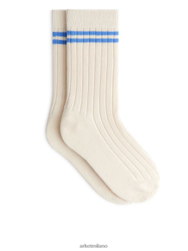 vestiario esso ARKET bambini set di 2 calzini a coste beige chiaro/blu 6F0F6L1613