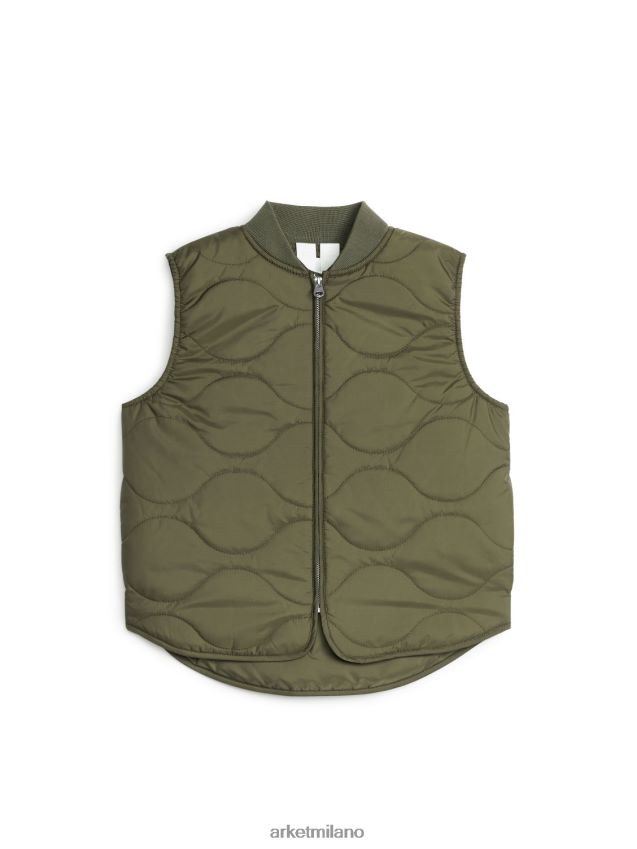 vestiario esso ARKET bambini gilet trapuntato verde kaki 6F0F6L1674