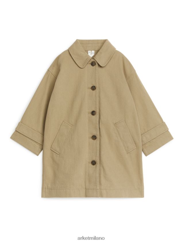 vestiario esso ARKET bambini trench lungo in cotone beige 6F0F6L1671