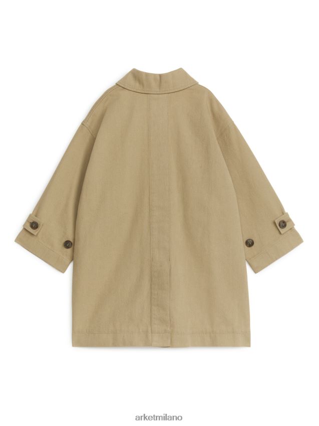vestiario esso ARKET bambini trench lungo in cotone beige 6F0F6L1671