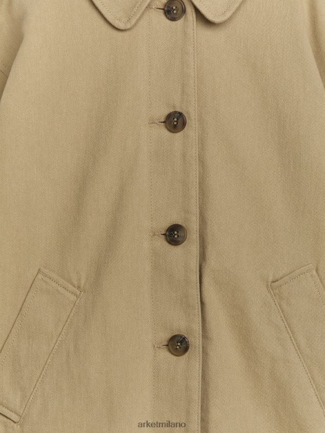 vestiario esso ARKET bambini trench lungo in cotone beige 6F0F6L1671