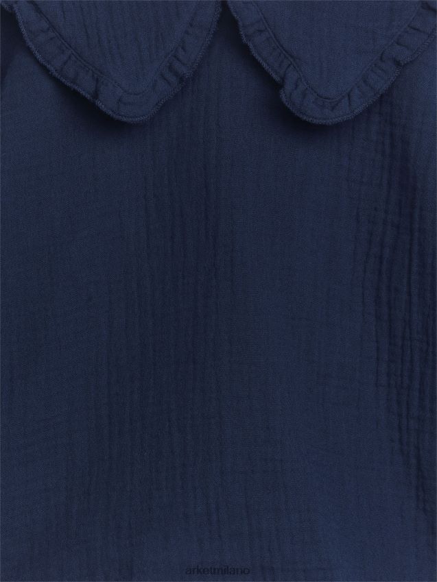 vestiario esso ARKET bambini Blusa di garza con colletto a balze blu scuro 6F0F6L1431