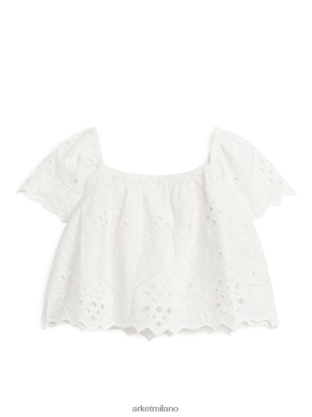vestiario esso ARKET bambini Blusa in pizzo sangallo bianco 6F0F6L1456