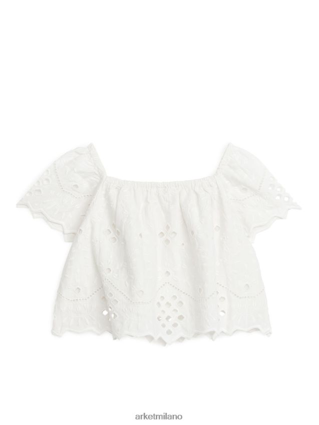 vestiario esso ARKET bambini Blusa in pizzo sangallo bianco 6F0F6L1456