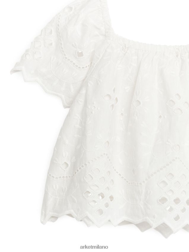 vestiario esso ARKET bambini Blusa in pizzo sangallo bianco 6F0F6L1456
