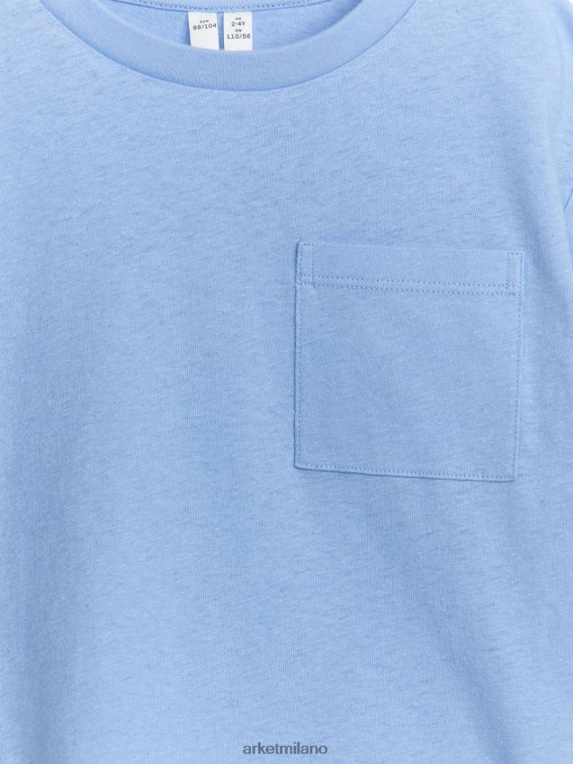 vestiario esso ARKET bambini T-shirt in misto lino dalla vestibilità ampia azzurro 6F0F6L1481