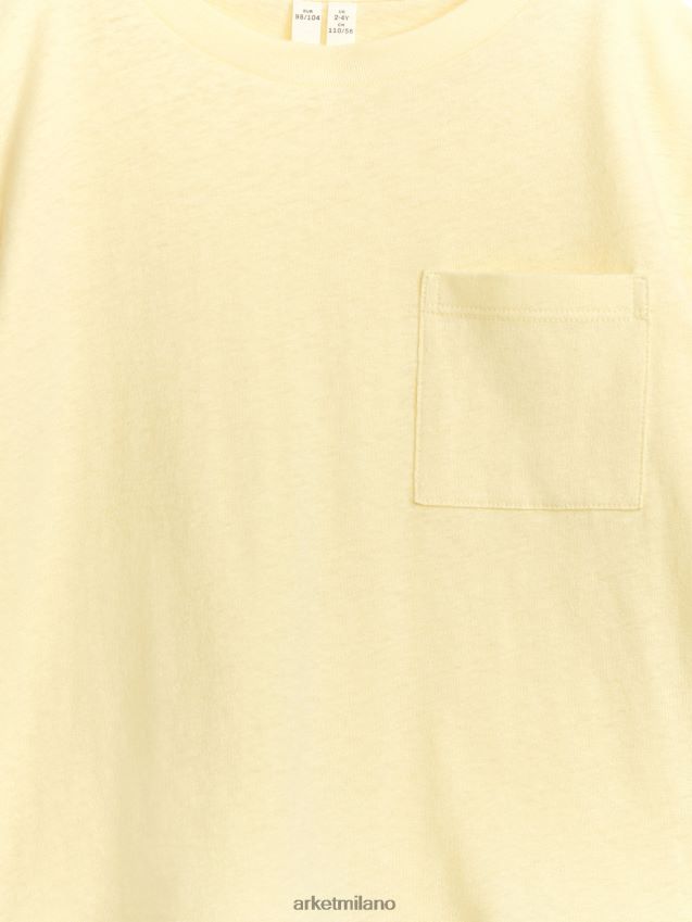 vestiario esso ARKET bambini T-shirt in misto lino dalla vestibilità ampia giallo polveroso 6F0F6L1479