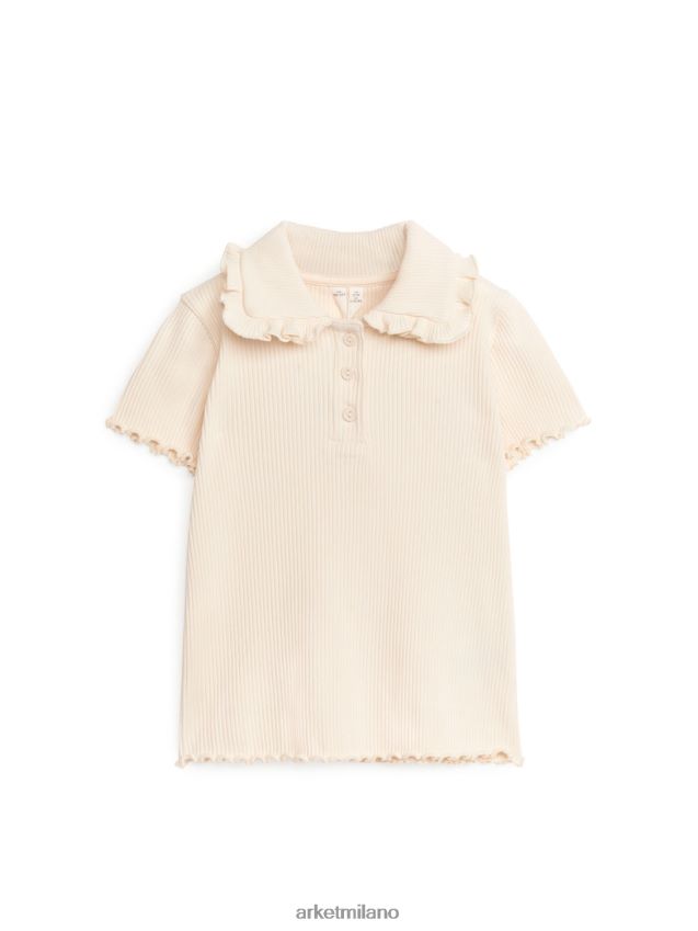 vestiario esso ARKET bambini Top in jersey a coste con colletto a balza beige 6F0F6L1466