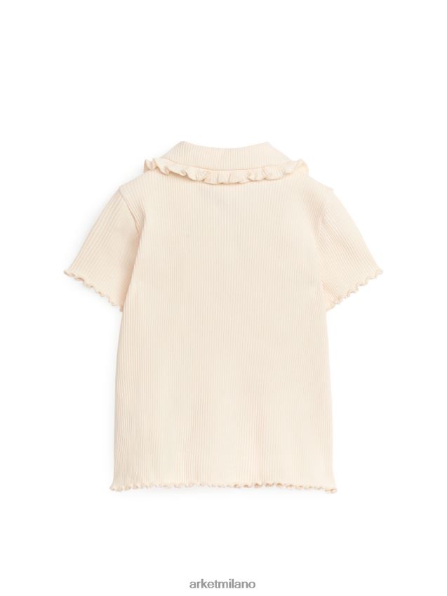 vestiario esso ARKET bambini Top in jersey a coste con colletto a balza beige 6F0F6L1466