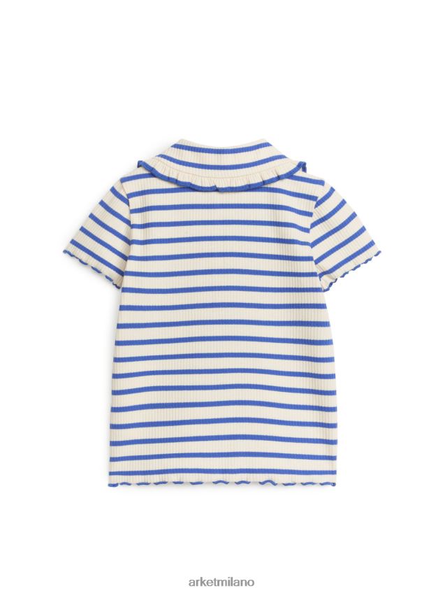vestiario esso ARKET bambini Top in jersey a coste con colletto a balza blu/strisce 6F0F6L1467