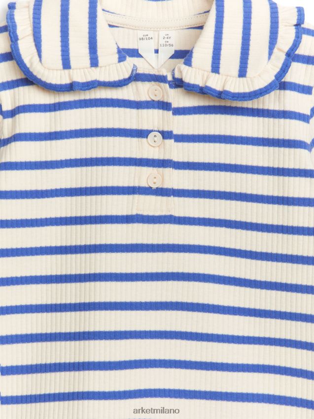 vestiario esso ARKET bambini Top in jersey a coste con colletto a balza blu/strisce 6F0F6L1467