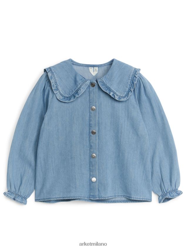 vestiario esso ARKET bambini camicetta in denim con volant blu 6F0F6L1438