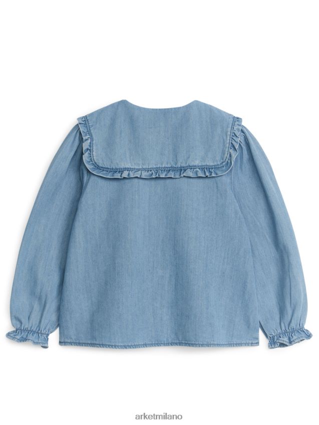 vestiario esso ARKET bambini camicetta in denim con volant blu 6F0F6L1438