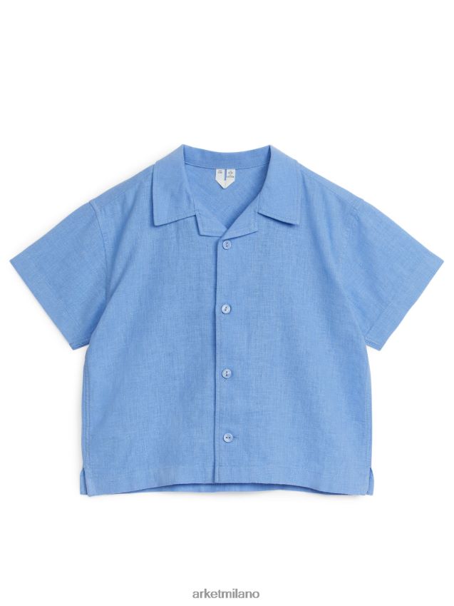 vestiario esso ARKET bambini camicia a maniche corte blu 6F0F6L1469