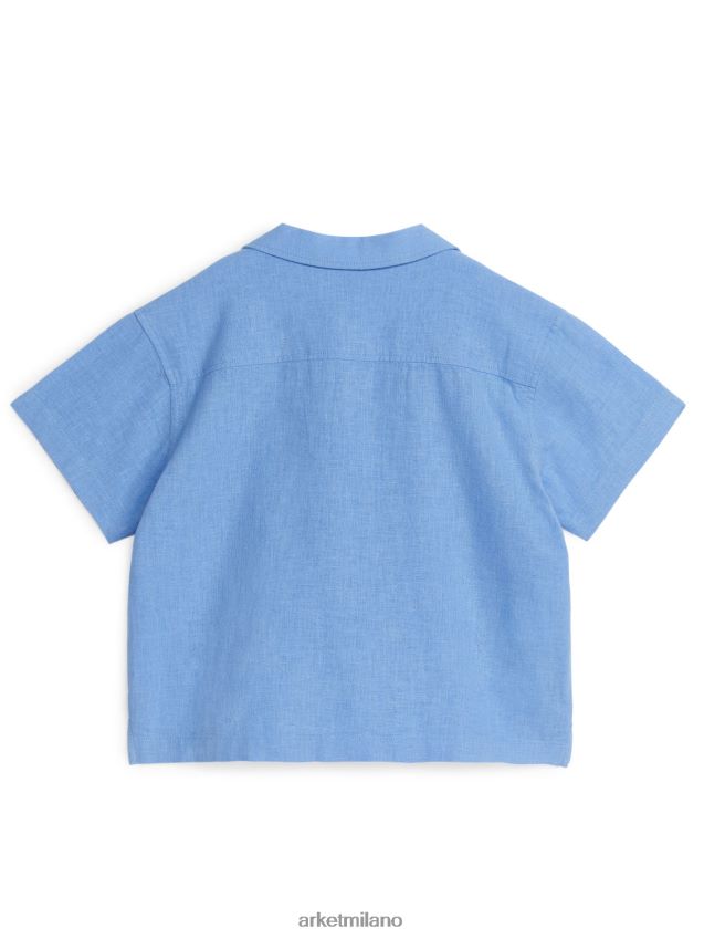 vestiario esso ARKET bambini camicia a maniche corte blu 6F0F6L1469